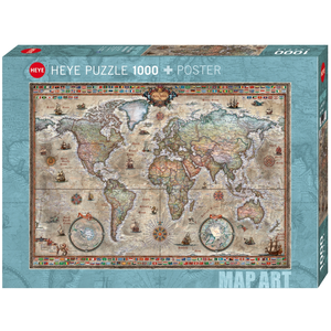Heye - 1000 piece Map Art - Retro World