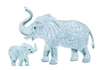 3D Crystal Puzzle - 2 Elephants Clear-jigsaws-The Games Shop