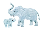 3D Crystal Puzzle - 2 Elephants Clear-jigsaws-The Games Shop