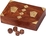 2 Deck Card Box and 5 wooden Dice -Wood with Brass Inlay