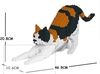 Jekca Sculpture - Calico Cat Stretching-construction-models-craft-The Games Shop