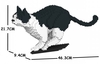 Jekca Sculpture - Black & White Cat Pouncing-construction-models-craft-The Games Shop