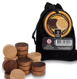 Draughts Men - Wooden in a bag-board games-The Games Shop
