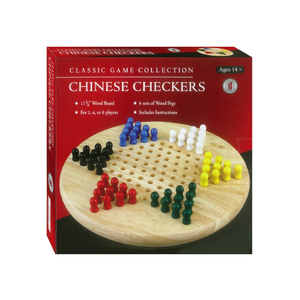 Chinese Checkers - 11.5" Wooden Board with Pegs