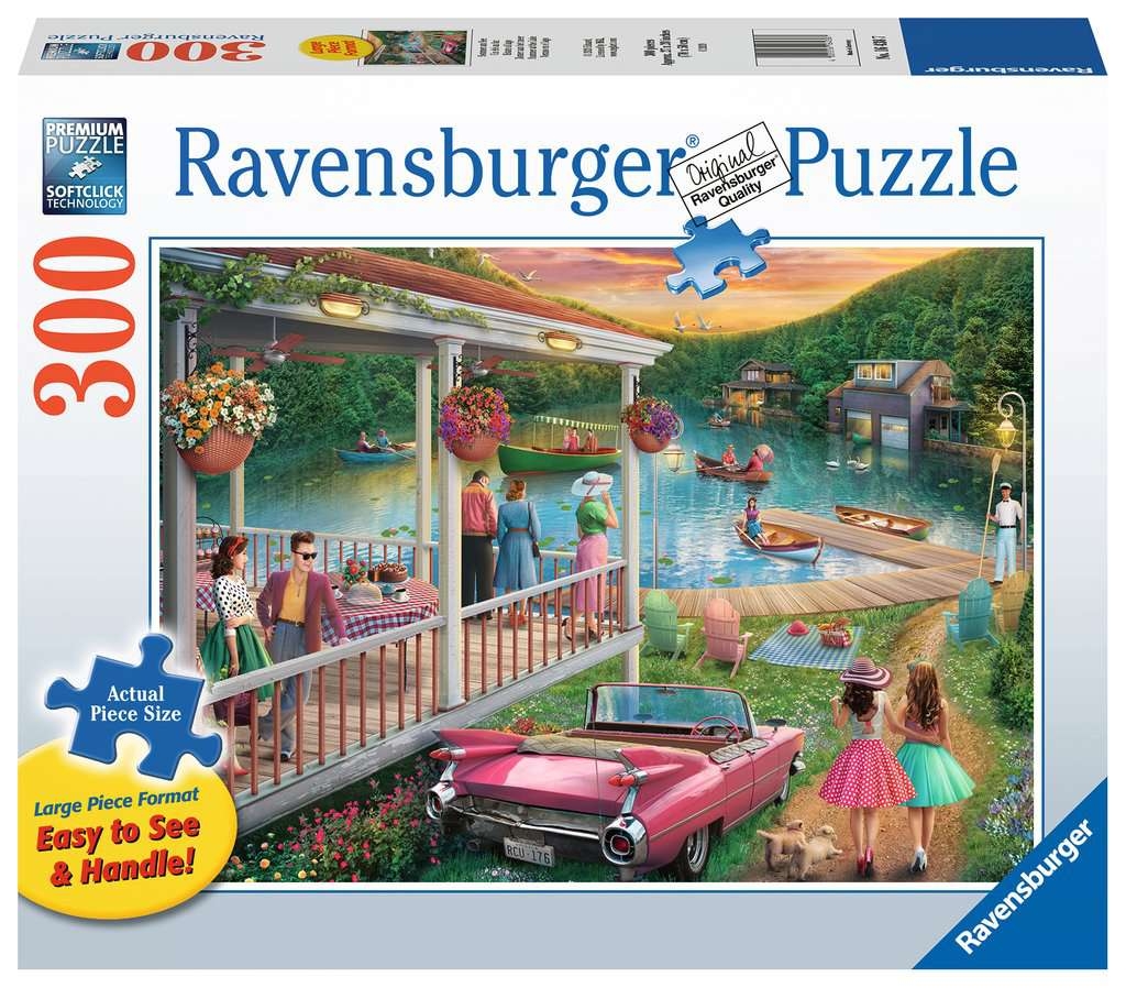 Ravensburger 300 piece large format summer at the lake jigsaws