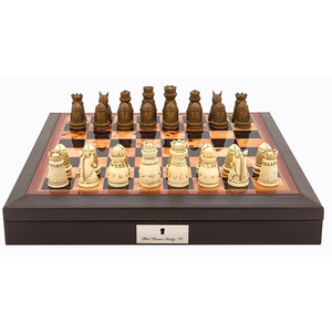 Chess Set - Medieval Resin on PU Leather Edge Board
