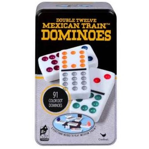 Dominoes- Double 12 with Mexican Train in Tin