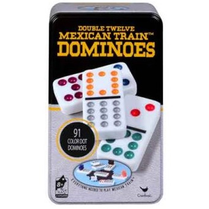 Dominoes- Double 12 with Mexican Train in Tin