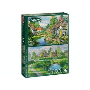 Falcon - 2 x 500 Piece - Riverside Cottages (made by Jumbo)