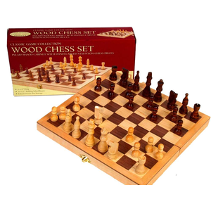 Chess Set - folding wooden 10.5" 