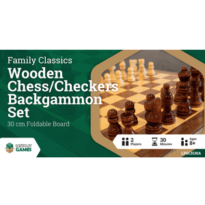 3 in 1 - Chess Checkers Backgammon - 30cm