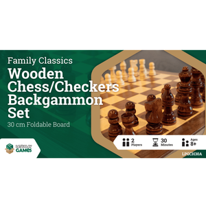 3 in 1 - Chess Checkers Backgammon - 30cm