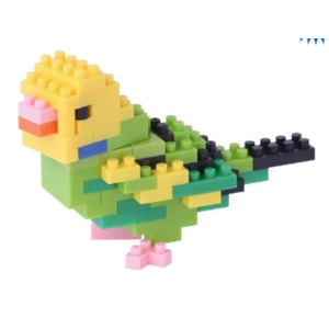 Nanoblock Small Green Opaline Budgerigar Construction Models