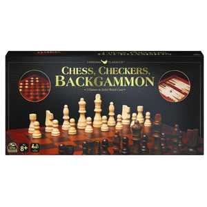 3 IN 1 - Chess/Checkers/Backgammon - Wooden