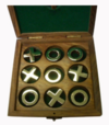 Tic Tac Toe - Wood and Brass -traditional-The Games Shop