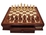 Chess Set - Weighted wooden pieces on Timber inlaid board with drawer