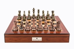Chess Set - Bronze and Copper finish on Walnut finish shiny board-chess-The Games Shop