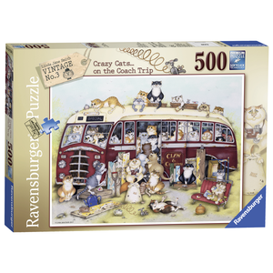 Ravensburger - 500 Piece - Crazy Cats... on the Coach Trip