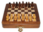 CHess Set - Wood 12.5cm magnetic folding-travel games-The Games Shop