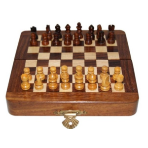 CHess Set - Wood 12.5cm magnetic folding