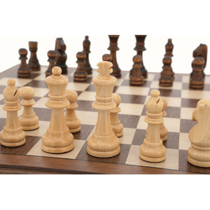 Chess Set - 38cm Folding Walnut Inlaid