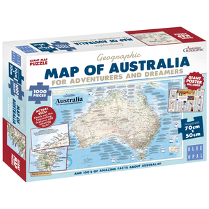 Blue Opal - 1000 Piece  Map - Australia, Adventurers & Dreamers