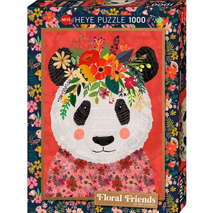 Heye - 1000 Piece Floral Friends - Cuddly Panda
