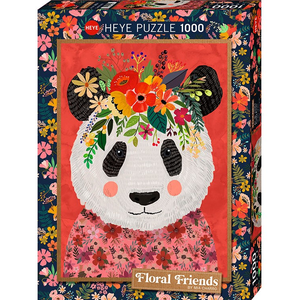 Heye - 1000 Piece Floral Friends - Cuddly Panda