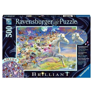 Ravensburger - 500 Piece Brilliant Jewel - Unicorn and Butterflies