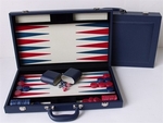 Backgammon - 18"  Deluxe  Blue-traditional-The Games Shop