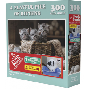Doing Things Prank Jigsaw - 300 Piece - Playful Pile of Kittens