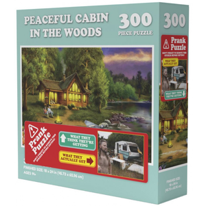 Doing Things Prank Jigsaw - 300 Piece - Peaceful Cabin in the Woods
