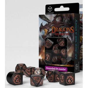 Q Workshop Dice - Dragons Black & Copper Modern