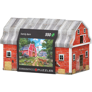 Eurographics - 550 Piece Family Farm Barn - Shaped Tin Box
