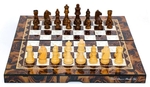 Chess Set - Timber Pieces on Mosaic Board-chess-The Games Shop