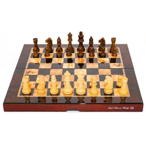 Chess Set - Timber Pieces on Mahagony Finish Folding Board