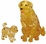 3D Crystal Puzzle - Golden Retriever and Puppy