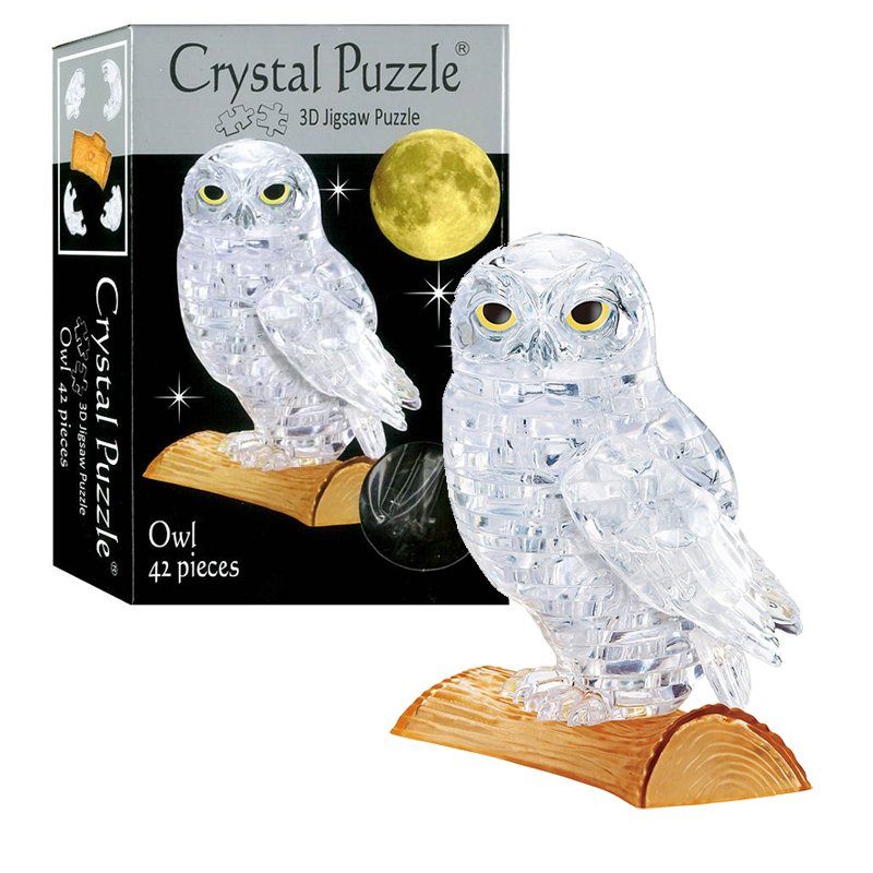 3D Crystal Puzzle - Owl Clear - Jigsaws 