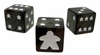 Meeple Dice Set (8) - Black-board games-The Games Shop