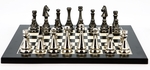 Chess Set - Silver & Titanium on Black & Erable Board-chess-The Games Shop