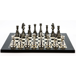 Chess Set - Silver & Titanium on Black & Erable Board