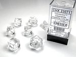 Chessex Dice - Polyhedral Set (7) - Translucent Clear/White-gaming-The Games Shop