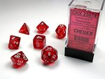 Chessex Dice - Polyhedral Set (7) - Translucent Red/White-accessories-The Games Shop