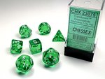 Chessex Dice - Polyhedral Set (7) - Translucent Green/White-gaming-The Games Shop