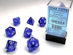 Chessex Dice - Polyhedral Set (7) - Translucent Blue/White-gaming-The Games Shop