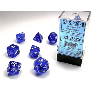 Chessex Dice - Polyhedral Set (7) - Translucent Blue/White