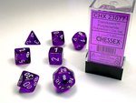 Chessex Dice - Polyhedral Set (7) - Translucent Purple/White-gaming-The Games Shop