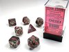 Chessex Dice - Polyhedral Set (7) - Translucent Smoke/Red-gaming-The Games Shop