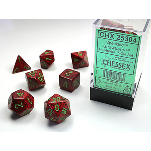 Chessex Dice - Polyhedral Set (7) - Speckled strawberry