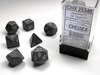 CHESSEX DICE - POLYHEDRAL SET (7) - (SPECKLED) (HI-TECH (BLACK))-gaming-The Games Shop